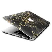 Skin Decals Wrap for MacBook Pro Retina 13" - gold marble dark gray background