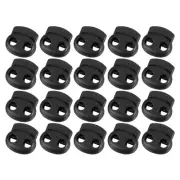 Plastic Spring Cord Locks, 20Pcs Shoe Lace Tie Lock (Black)
