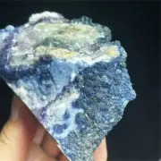 267g Natural Blue Fluorite With Quartz Crystal Cluster Point Miner