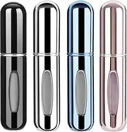 KJHD Portable Mini Refillable Perfume Atomizer Bottle, Refillable Perfume Spray, Atomizer Perfume Bottle, Scent Pump Case for Traveling and Outgoing, 5ml Multicolor Perfume Spray (4 pcs basic)