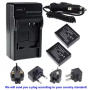 2x CGA-S007 CGA CGR S007E S007 S007A BCD10 Battery+Charger for Panasonic DMC TZ1