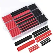 "270Pcs 3:1 Shrink Ratio Dual Wall Adhesive Lined Heat Shrink Tubing Tube 3/8"" 1/4"" 3/16"" 1/8"" 3/32"" 1/16"" 2 Color Kit"