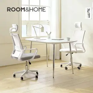 【韓國ROOM&HOME】中背透氣網升降式機能工學椅-附頭枕-DIY-多色可選(電腦椅/扶手辦公椅/人體工學椅)