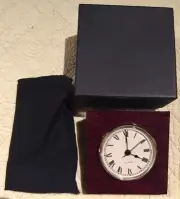 Quartz Wood Desk Clock Roman Numerals New In Box