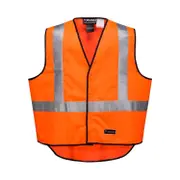 HUSKI Hi Vis Patrol Vest 3M Reflective Tape Safety Workwear High Visibility - Orange - L