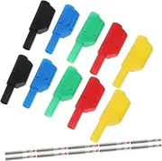 HEATSHAKING 10Pcs Banana Plug Connectors Stackable Insulated Speaker Plugs for Amplifier and Audio Video Receiver Reliable Signal Transmission