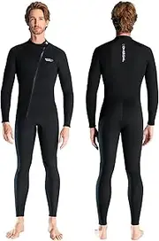 Wetsuit 3 mm Full Wetsuit Men Women Wet Suits Full Body Neoprene Diving Suits Sretch Long Sleeve Keep Warm Front Zip Adults for Diving Snorkelling Surfing