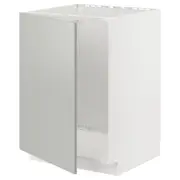 METOD base cabinet for sink, white/Havstorp light grey, 60x60x80 cm