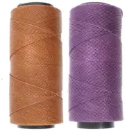 2 Knot It Waxed Polyester Cord 1mm Diameter 144M Spools (Chestnut, Grape)
