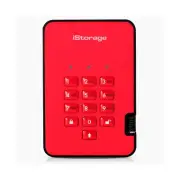 iStorage diskAshur2 HDD 1TB Red - Secure portable hard drive - Password prote...