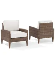 Crosley Capella 2pc Outdoor Wicker Chair Set