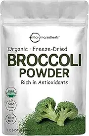 Micro Ingredients Organic Broccoli Extract Powder, 1 Pound (454g), Rich in Fiber, Immune Vitamin C and Flavonoids, Green Superfood for Smoothie, Drinks and Support Immune System, Vegan Friendly