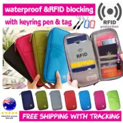 Travel Wallet Ticket Holder with RFID Blocking Cover for Passport Credit Card N1