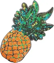 DOITOOL Delicate Pineapple Shaped Sequins Patch for Sewing Decorative Coat Applique for Clothes Bags and DIY Projects for Mending and Personalizing Fashion Items