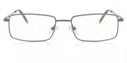 Rectangle Full Rim Metal Men's Glasses Online Silver Size 54 - Lenses Included - Private Health Rebate - Blue Light Block - SmartBuy Collection