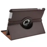 For iPad 2/3/4 Case,Smart Function Rotatable Shielding Leather Cover,Brown