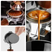 Coffee Bottomless Portafilter Set with Filter Basket and Round Strainer qicIO