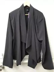 Torrid Silky Drape Front Jacket Gray Open Front Cascading Women’s Size 4 NWT