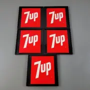 5 Vintage Plastic "7up" Sign 5.5" Soda Soft Drink Gas Station Advertising