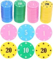 SOPOTUTU Mahjong 100 Counting Chips Game Reward Point Coins Set for Gambling Games Material