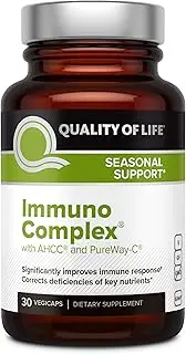 Premium AHCC Complex - ImmunoComplex Includes AHCC Mushroom Extract, Vitamin C, Vitamin D3, Copper, Zinc & Andrographis - Supports Immune System - 30 Vegetable Capsules
