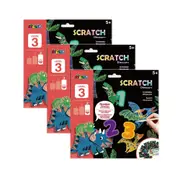 3x Avenir Scratch Dinosaurs Art/Craft Activity Numbers Kids/Children Fun Toy 5y+