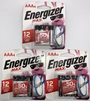 3 Packs Of ENERGIZER MAX AAA Batteries 4-Pack Alkaline Batteries Long Lasting