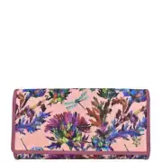 ANUSCHKA WALLET 13007-DRT Fabric with Leather Trim Three-Fold Rfid Wallet