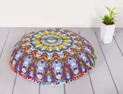 Handmade Mandala Round Cushion Covers Home Decor Patchwork Floor Pillow Case 32'