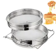 Stainless Steel Beekeeping Double Honey Sieve Strainer Filter Apiary Equipment