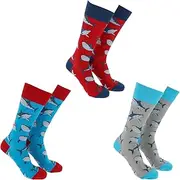 [SOCK SOCIETY There's no secrets here] Sock Society Safari Collection of Funky and Fun Socks - Zebra, Crocodiles, Elephants and Sharks! Cotton Rich Blend