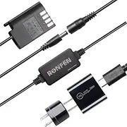 [RONFEN] DMW-DCC17 DC Coupler DMW-BLK22 Dummy Battery USB-C Cable PD Adapter Kit DMW-DCC17 AC Power Adapter Kit Compatible with Cameras Panasonic LUMIX DC-S5 S5K DC-S5GK GH5 II GH6 Battery Grip DMW-BGS5