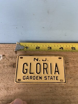 Old School JERSEY Bike License Plate “GLORIA ”—SCHWINN Stingray,Mongoose BMX