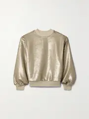 [The Frankie Shop] The Frankie Shop - Metz Sequined Jersey Sweatshirt - Bronze - small small Metallic