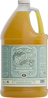 Carolina Sage Lime Castile Soap Liquid – Skin-Softening Olive Oil Soap Organic Body Wash – Pure Castile Soap Sage Lime Liquid Soap – Vegan Castille Soap Liquid (Sage Lime, 1 gallon)