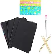 ERINGOGO 1 Set Scratch Paper for Black Scratch with Styluses Templates Fun DIY Crafts for Family Activities Creative Play