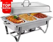 9L Chafing Dish Buffet Server Stainless Steel Food Warmer 3x3L Tray Set Party
