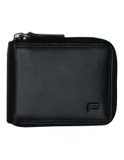 [Futura] Zip Around Leather Wallet with Rfid Blocking in Black