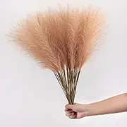 10PCS Faux Pampas Grass, 22.3" Short Artificial Pompous Grass Floral Fake Pompas Grass Branches Vase Filler Flower Arrangeme for Home Wedding Boho Decor