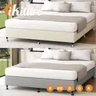 Oikiture Bed Frame Queen Double King Single Size Bed Base Platform Grey Beige
