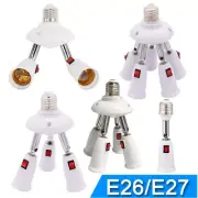 E26/E27 Splitter Socket Adapter Adjustable LED Bulb Socket Connector with Switch