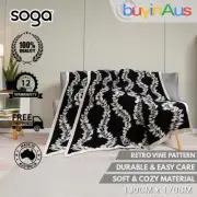 SOGA 2X 130x170cm Throw Blanket Retro Vine Pattern