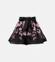 [Zimmermann] Zimmermann Dawning floral beaded high-rise shorts AU 16 black