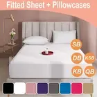 Hotel 1800TC Ultra Soft Fitted Sheet Pillowcase Set Single/Double/Queen/King