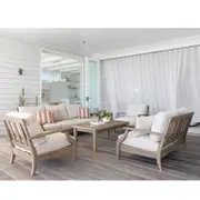 Dakota Outdoor Timber 3+2+1+1 Lounge Set with Coffee Table & Side Table - Outdoor Lounges