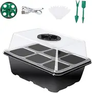 Generic Seed Starter Container with 6 Cells for Indoor Planting, Black, as described
