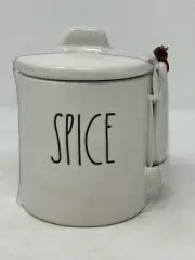 Rae Dunn Spice Jar Container with Measuring Spoon & Lid, NEW! 5” tall HTF cook
