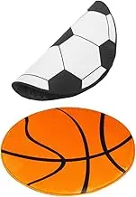 LIGHTAOTAO 2pcs Round Soccer Basketball Chair Mat Non Slip Carpet for Playroom Living Noise Reduction Chic Design Rug Sporty Home Decor Accent