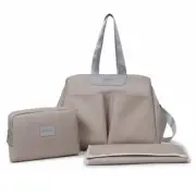 Grey Multi-functional Baby Diaper Bag with Changing Mat - Travel & Stroller-Frie