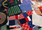 Mixed Lot Of 50 orphan Quilt Blocks: 19 9-patch-9 Denim Applique-9 Heart-etc M2